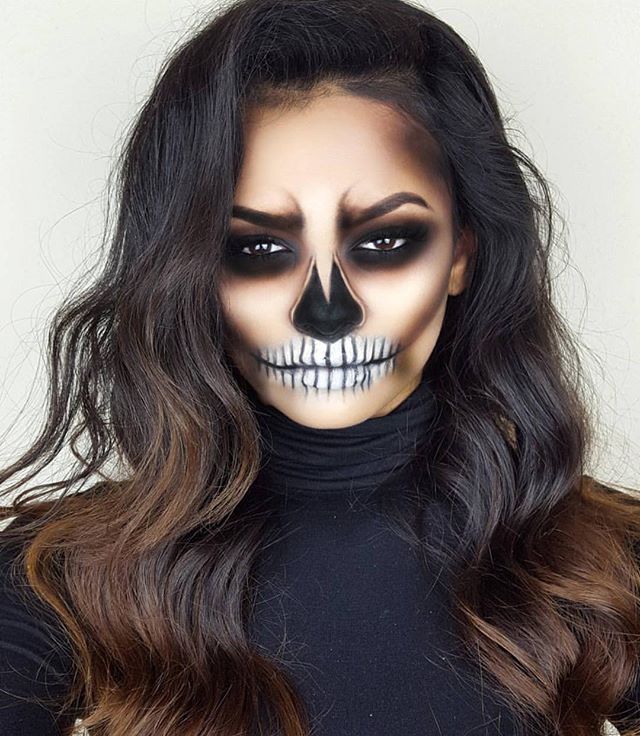 maquillage halloween facile squelette 