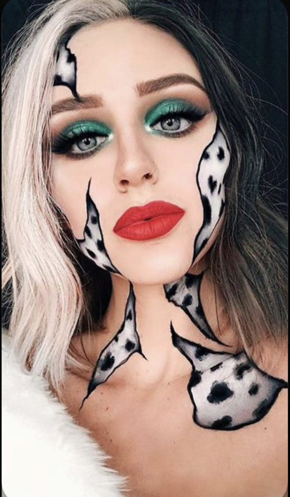 maquillage halloween Cruella