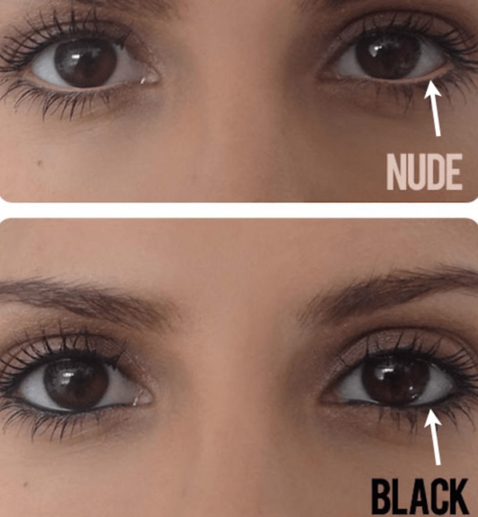 astuces de maquillage Agrandissez votre regard à l'aide d'un crayon nude/blanc